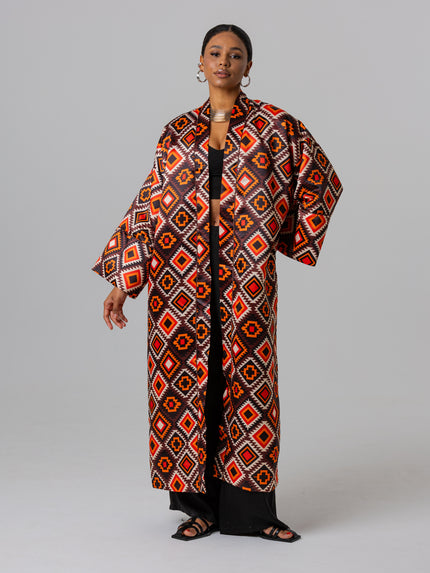 Oversized Red Patterned Robe