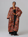 Oversized Red Patterned Robe