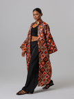 Oversized Red Patterned Robe