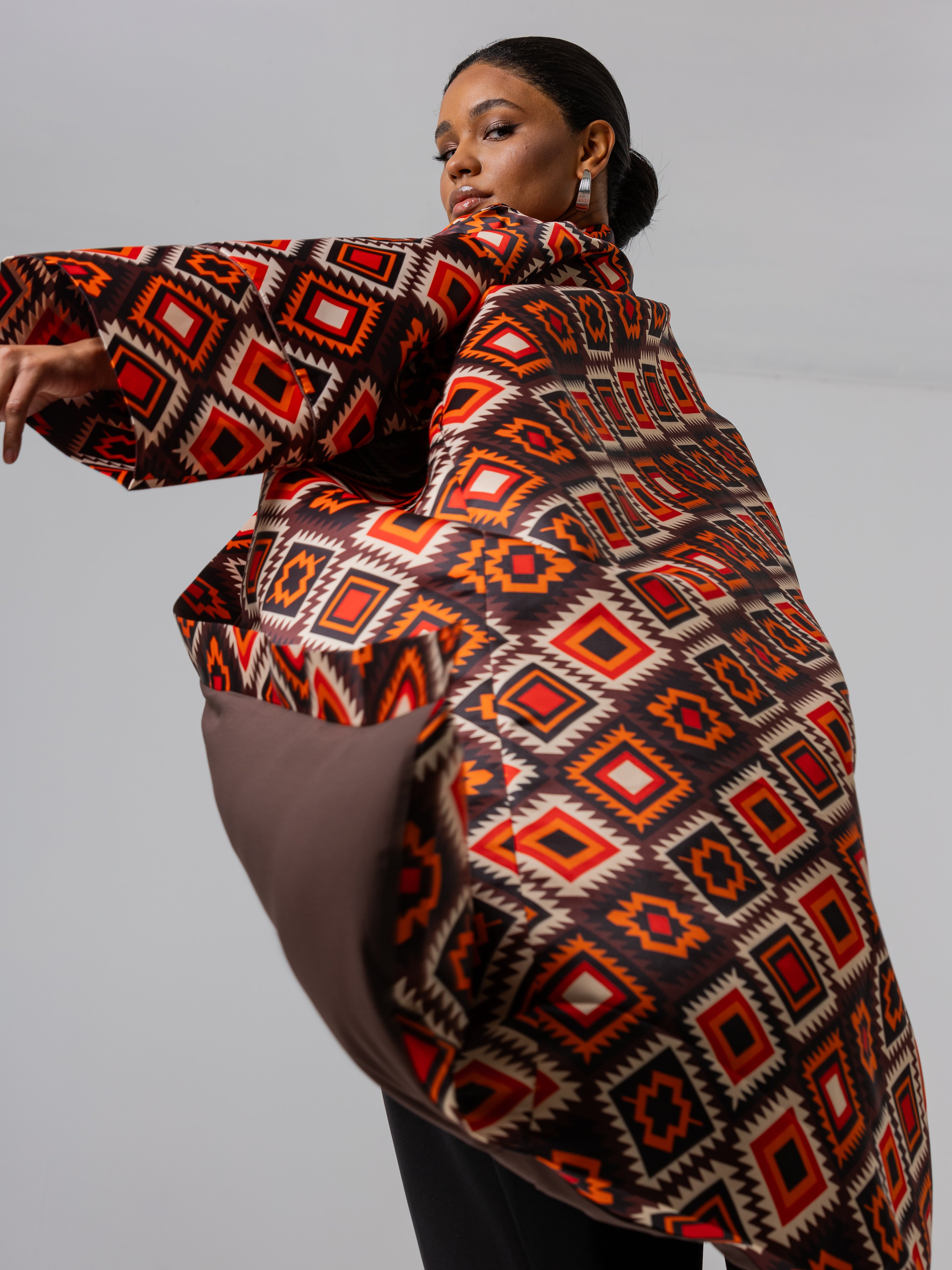 Oversized Red Patterned Robe