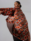 Oversized Red Patterned Robe