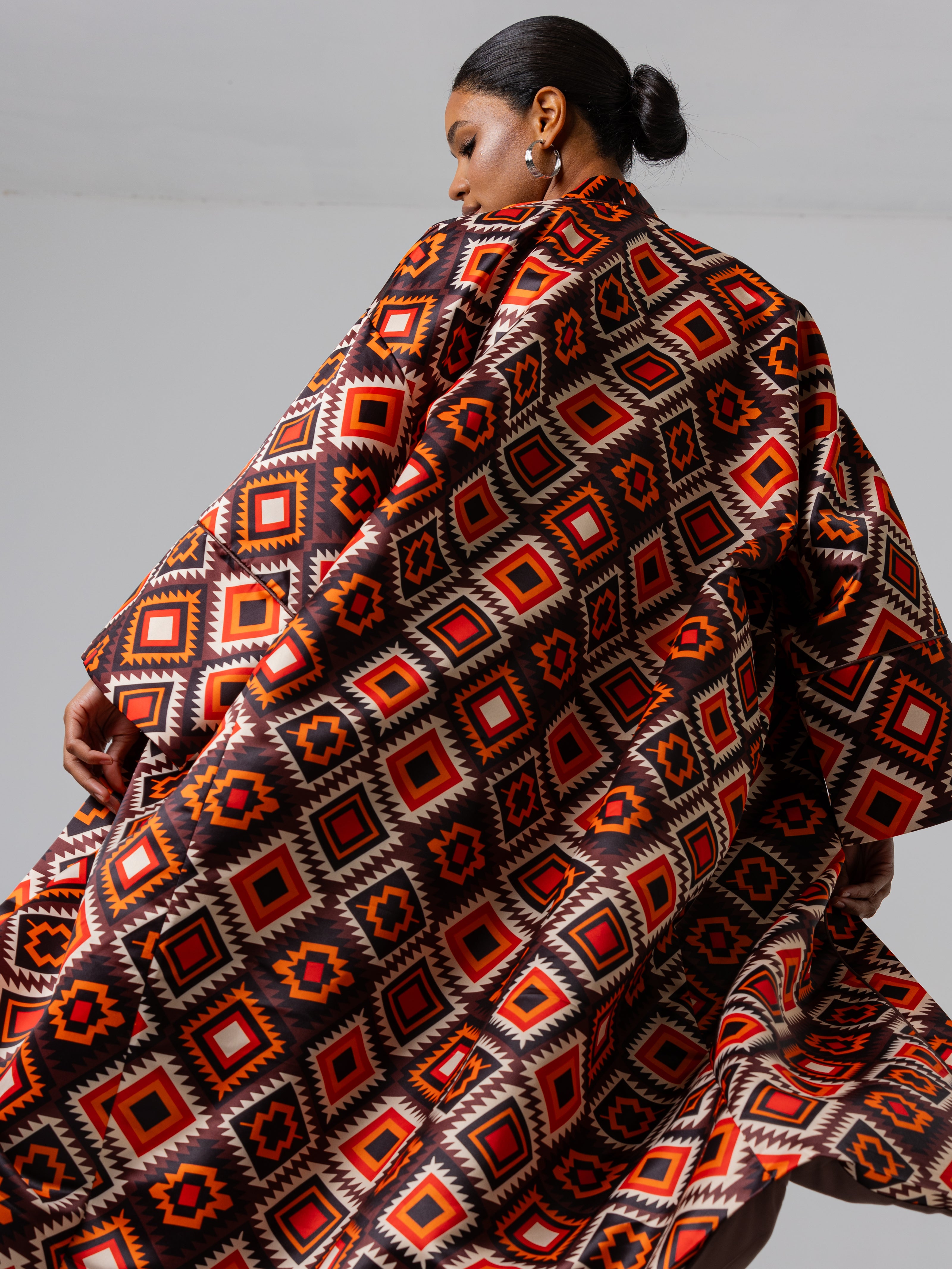 Oversized Red Patterned Robe